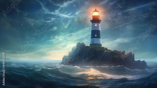 lighthouse in the ocean