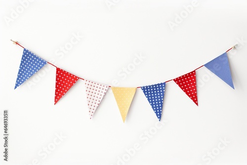 Colorful festive bunting flags on a white background, Festival bunting flags isolated, bunting flags, festival background, festival decoration