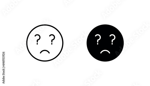 confused face icon design with white background stock illustration