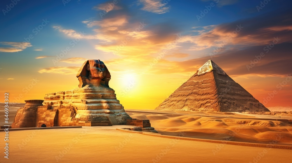 breathtaking image of the Great Sphinx of Giza bathed in the soft ...