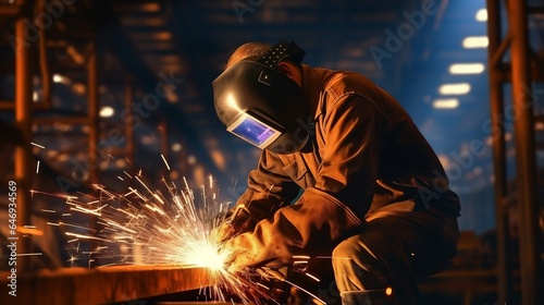 A welder working on a piece of metal