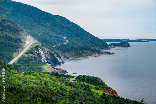 Photo Cabot trail accross the Cape Breton island, Nova Scotia, Canada