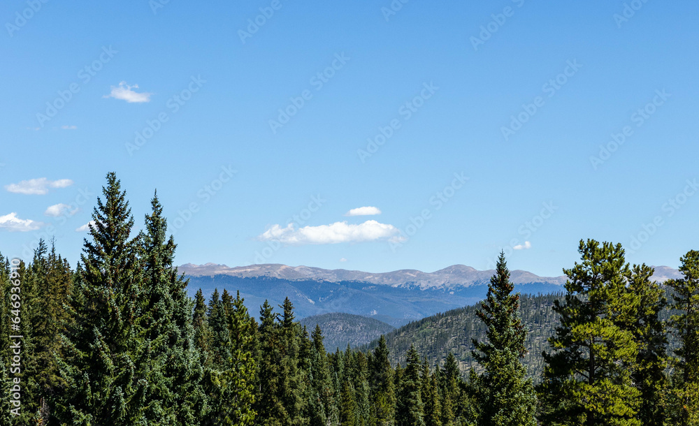 View of the mountainside in Breckinridge Colorado
