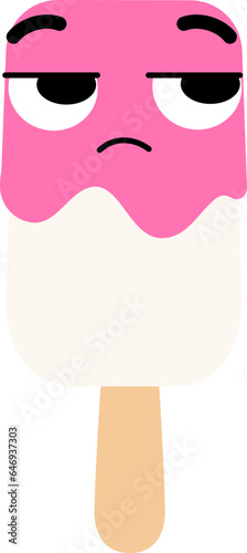 Ice Cream Face Looking Right Mistrust