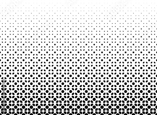 Geometric ornament. Black figures on white background.Seamless in one direction.Average fadeout