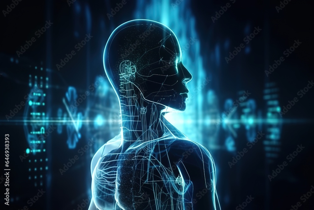 illustration of a human body. Generative AI illustration of a human body. Generative AI