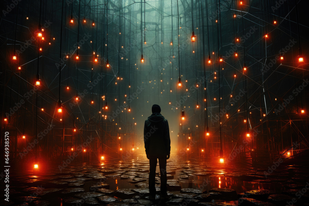 Futuristic cyberspace background.Global network connection, digital telecommunication, big data, digital transformation, cloud computing, IoT. Futuristic cyberspace background.Global network connection, digital telecommunication, big data, digital transformation, cloud computing, IoT.