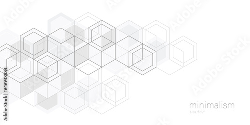 White background from cubes and lines.Linear geometric drawing.Abstraction,Vector illustration.