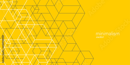 Background from cubes and lines. Linear geometric drawing.Abstraction,Vector illustration.