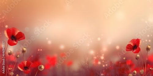 Beautiful abstract red and gold misty morning photo floral design background banner. beautiful Generative AI AIG32 © Summit Art Creations