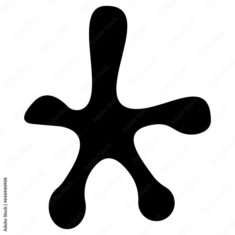 five-pointed vector monochromatic blot with smooth edges five-pointed vector monochromatic blot with smooth edges