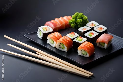 sushi on a plate Generated Ai