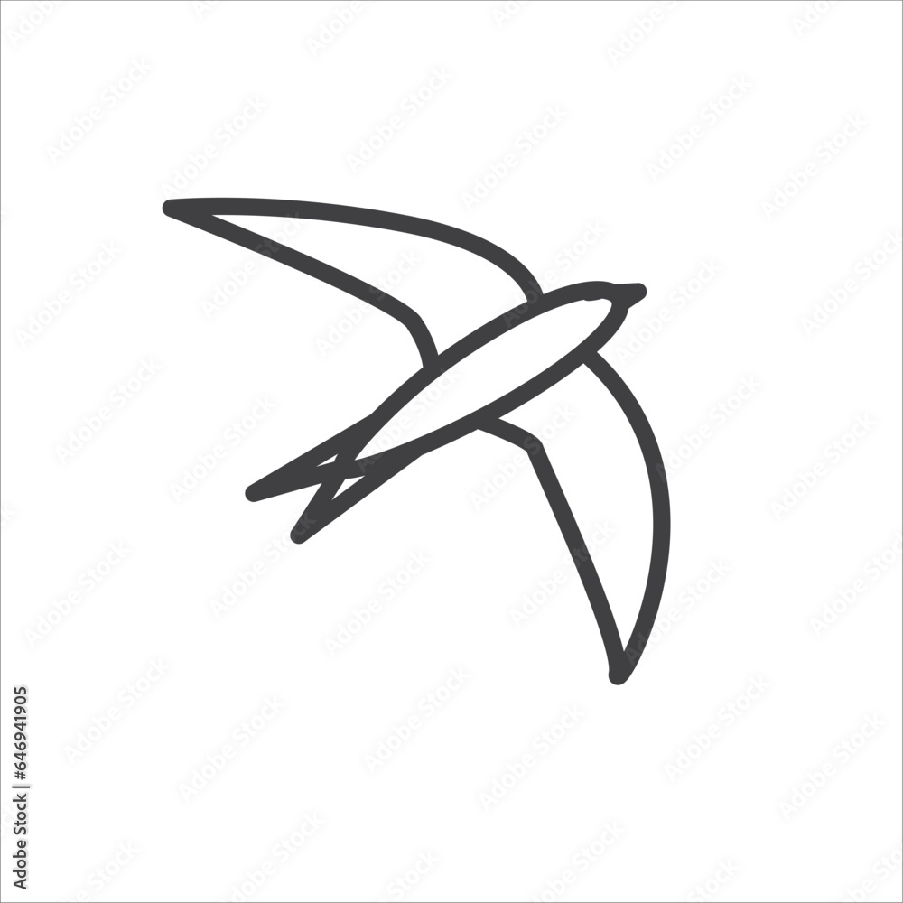 Flaying birds icon line, vector illustration.