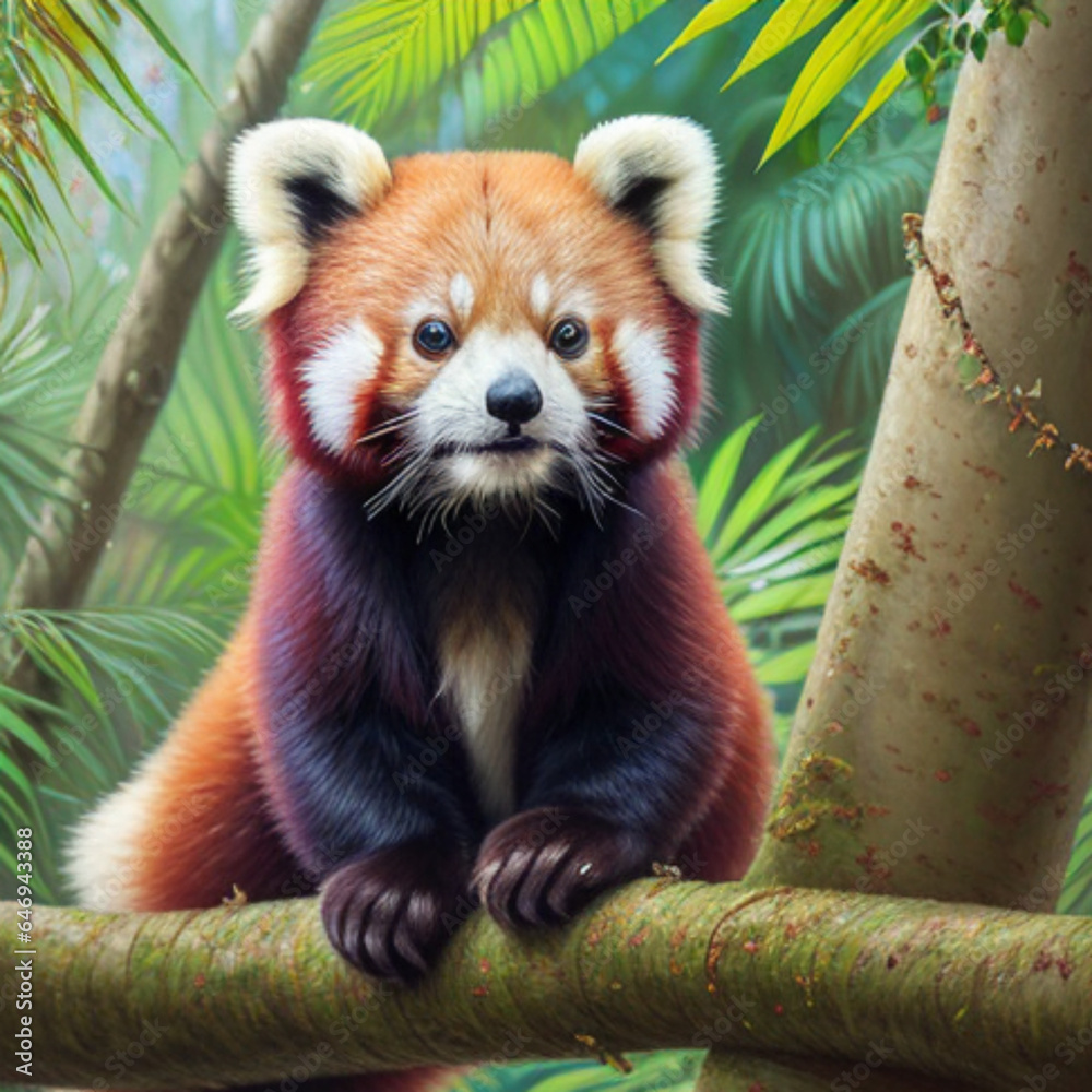 Fototapeta premium Lesser Panda, Generative AI