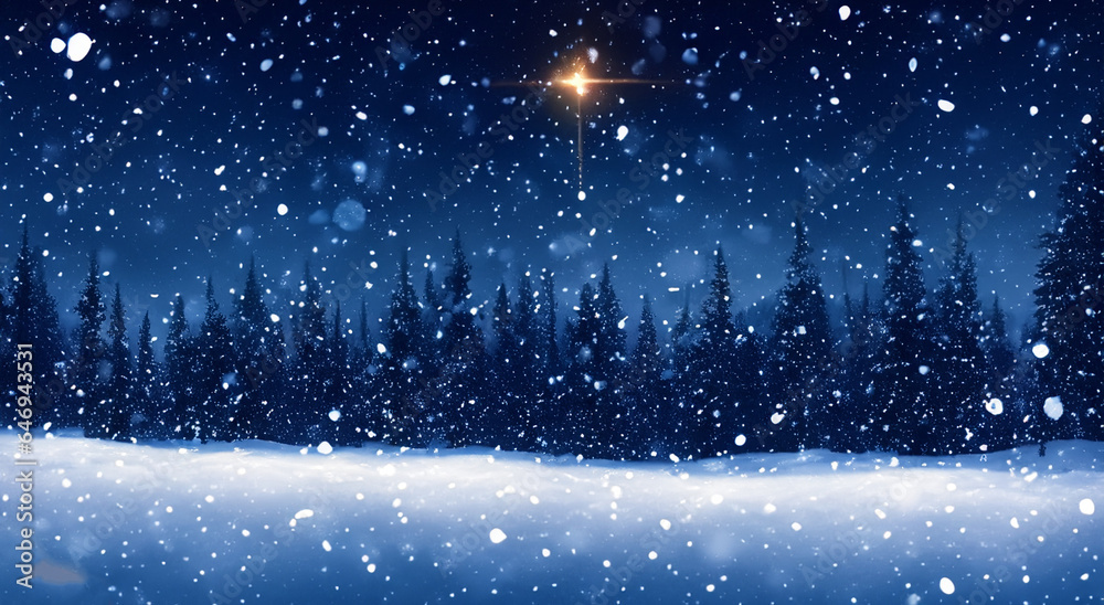 illustration of a forest in the middle of winter at night illustration of a forest in the middle of winter at night
