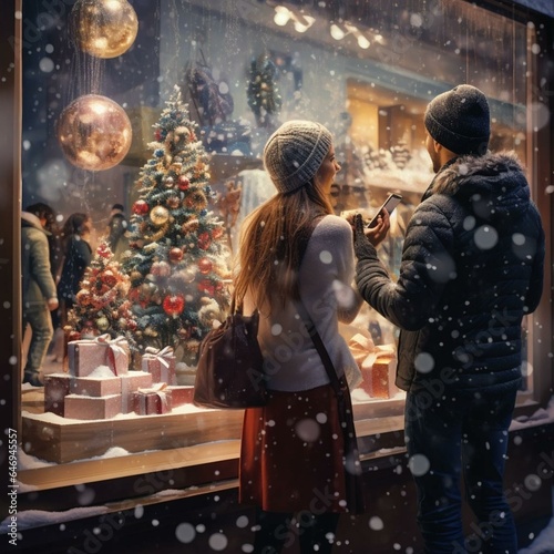 couple in the Christmas night