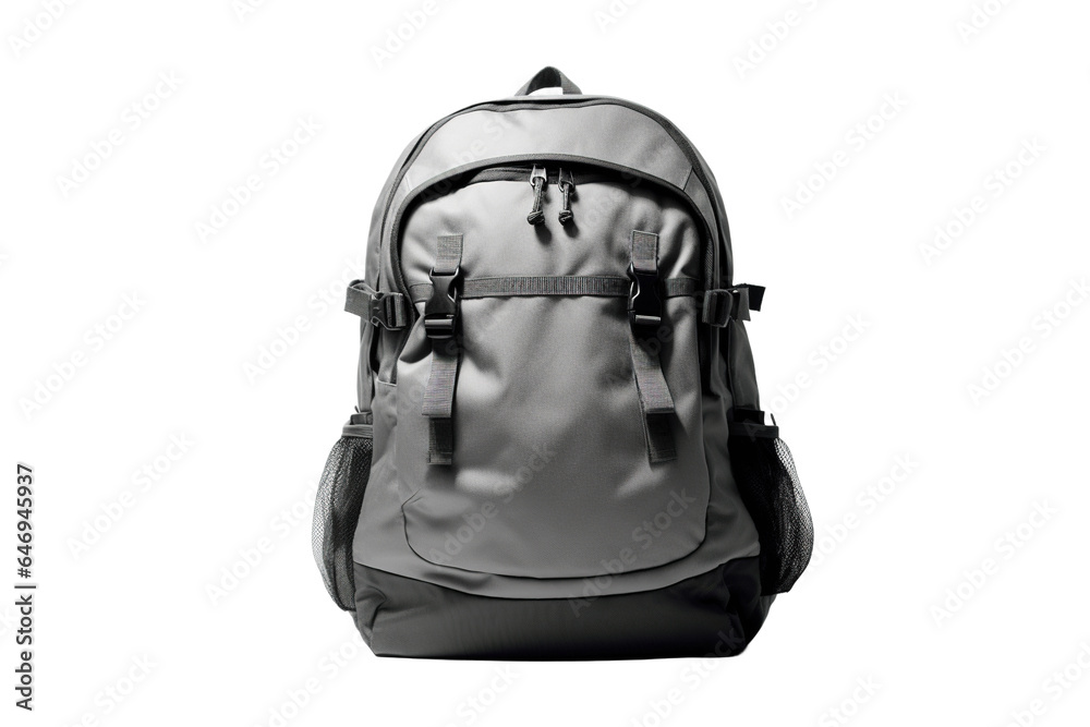 Fototapeta premium Gray backpack isolated on white background