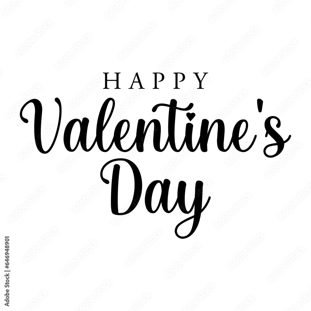 Happy valentine's day lettering vector illustration.