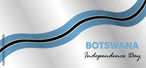 Botswana independence day abstract blue background with waves vector poster