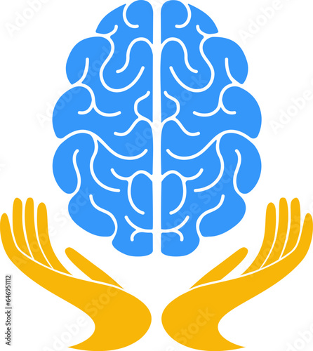 Two human hands are holds human brain
Support healthy brain concept
