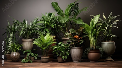 Exotic potted plants for indoor decoration.