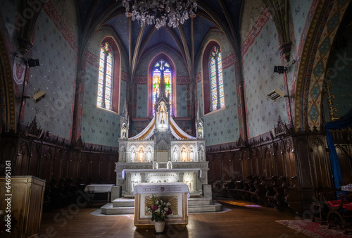 Church of Saint Germain d'Auxerre in the town of Navarrenx, Nouvelle-Aquitaine region of SW France