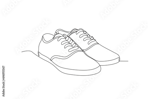 A casual shoe. Footwear one-line drawing
