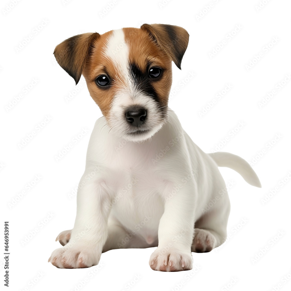 playful jack russel puppy  dog isolated