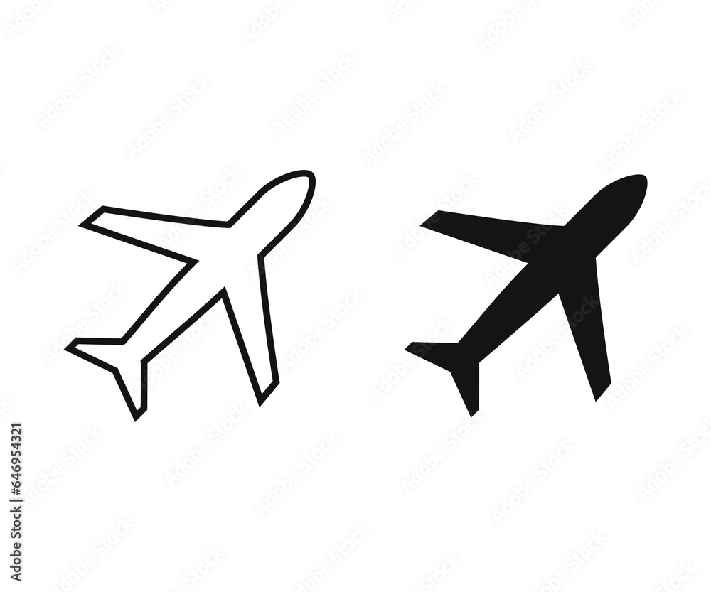 Airplane icon vector, in trendy flat style isolated on a white background