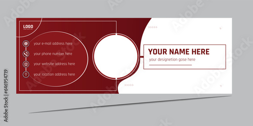 modern digital email signature electronic mail design mail social address red  color boss branding business call chat concept 
 contact corporate free vector new idea lay out of corporate 