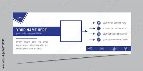 modern digital email signature electronic mail design mail social address blue boss branding business call chat concept 
 contact corporate free vector new idea lay out of corporate 