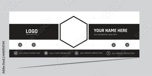 modern digital email signature electronic mail design mail social address black boss branding business call chat concept 
 contact corporate free vector new idea lay out of corporate 