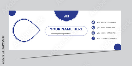 modern digital email signature electronic mail design mail social address blue boss branding business call chat concept 
 contact corporate free vector new idea lay out of corporate 