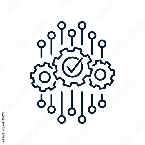 Concept of electronic data processing. Vector icon isolated on white background.