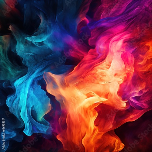 creative abstract vitality impact smoke fire flames background
