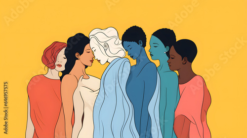 Eine brillante Illustration, die die Vielfalt von Rassen, Kulturen, Ethnien und sozialer Inklusion darstellt, künstliche Intelligenz generiert.