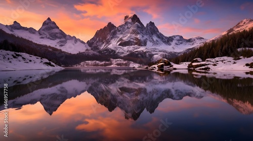 Panoramic view of Mount Fitz Roy at sunrise, Patagonia, Argentina