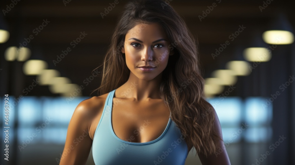 Fitness woman working out indoors
