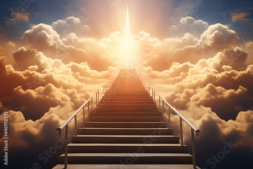 Stairway leading up to sky. Stairway to heaven.