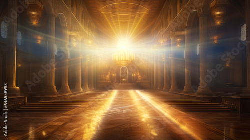 Divine Light  A radiant beam of light illuminating a sacred setting  AI Generated 8K.