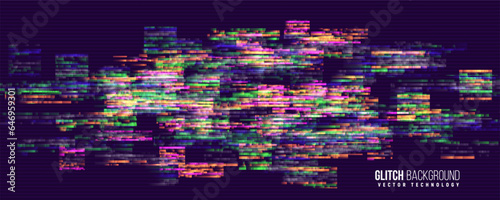 Glitch background. Abstract noise effect, error signal, television technical problem. Vector illustration.