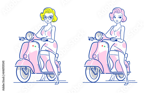 Vantage Italian girl on the iconic Italian scooter