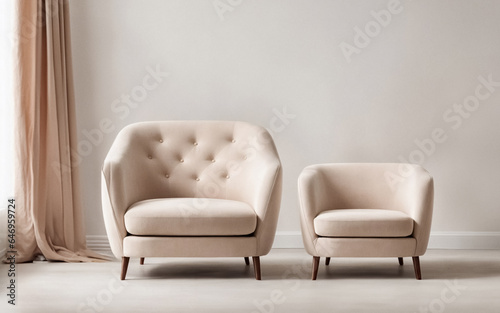 Modern armchair accentuating a contemporary interior design, sleek and stylish seating for a modern living space, chic armchair adding elegance to a modern interior