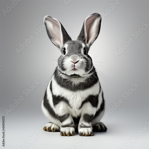 Bunny rabbit with zebra stripes