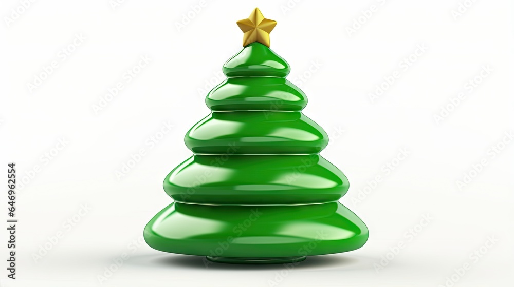 3d rendered christmas tree isolated on white background