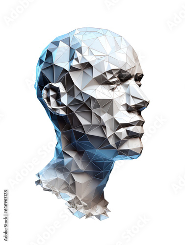 3d human head from geometric shapes made with generative AI