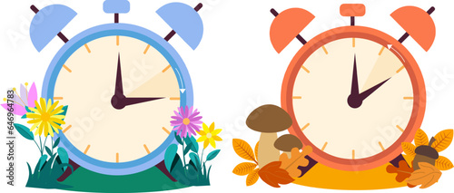 Alarm clock, change to winter time. Spring forward and fall back