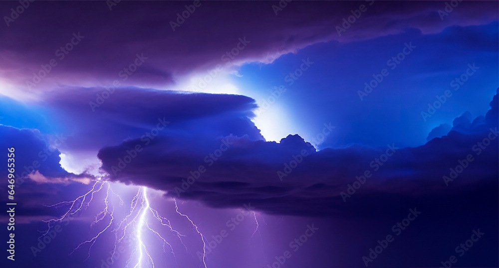 Landscape with clouds and lightning
