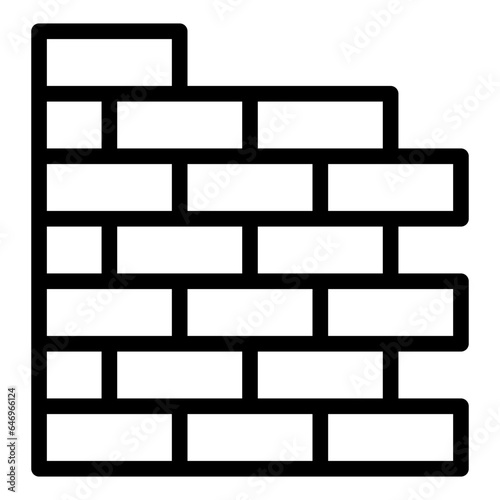 bricks icon in line style isolated on transparent background. Construction tools, vector illustration for graphic design projects