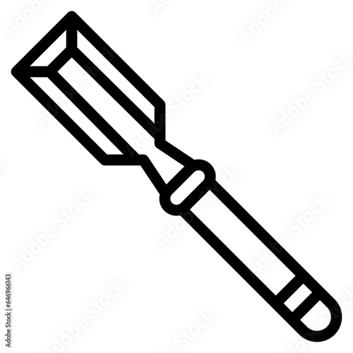chisel icon in line style isolated on transparent background. Construction tools, vector illustration for graphic design projects
